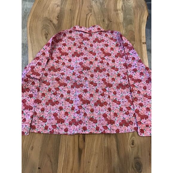 Garnet Hill Pajama Set Womens Sz Medium Floral 100% Cotton Tops Pants New no Tag - Picture 4 of 10